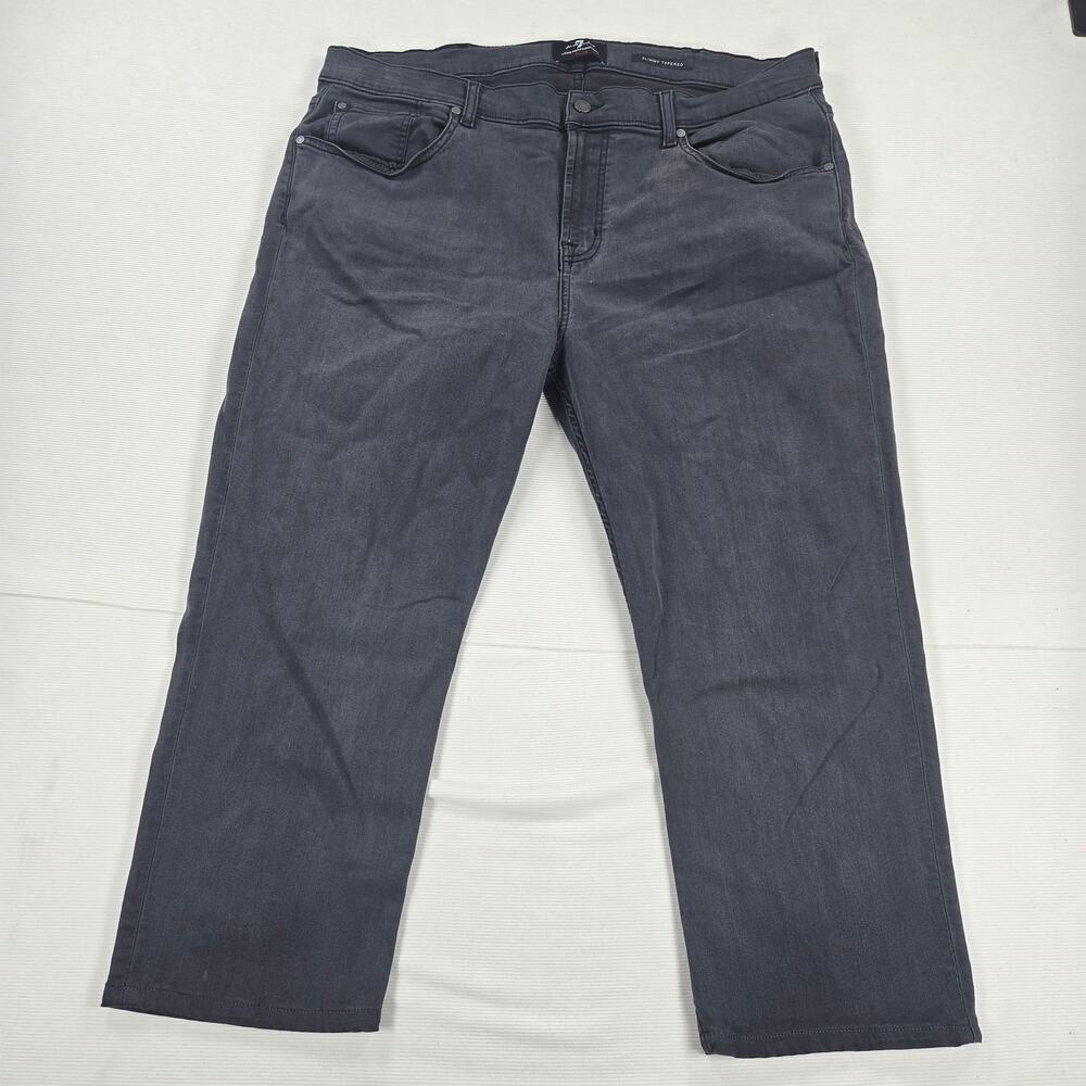 7 For All Mankind Luxe Performance Plus Slimmy Tapered Black Jeans Men's Size 40